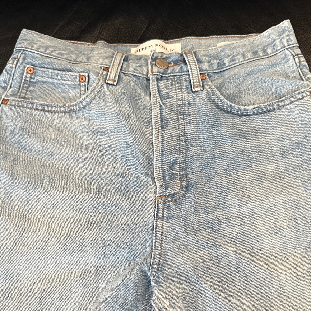 Denim Forum Faded Blue Jean Shorts - Picture 2 of 4